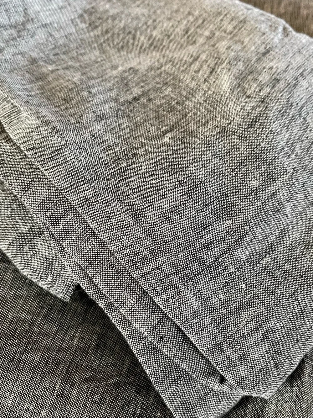 BRAND NEW Quince European Linen Chambray 3 Pc Duvet Cover Set, F/Q (Charcoal)